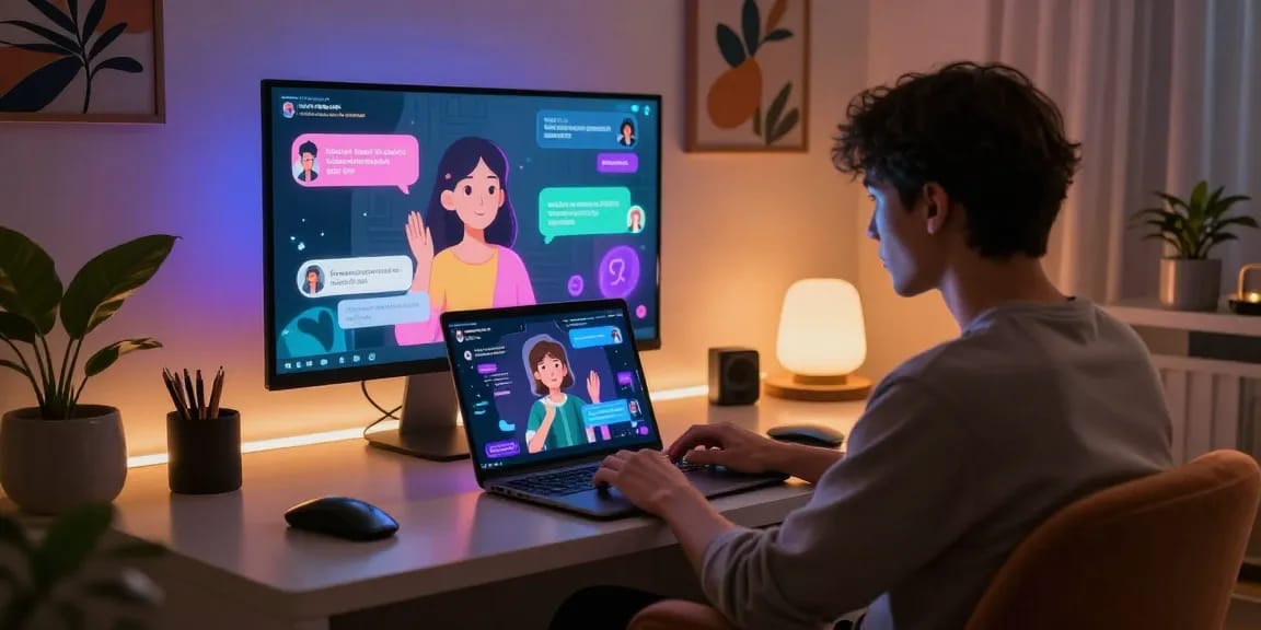 Interactive environment for ai nsfw chat showcasing colorful avatars and user engagement