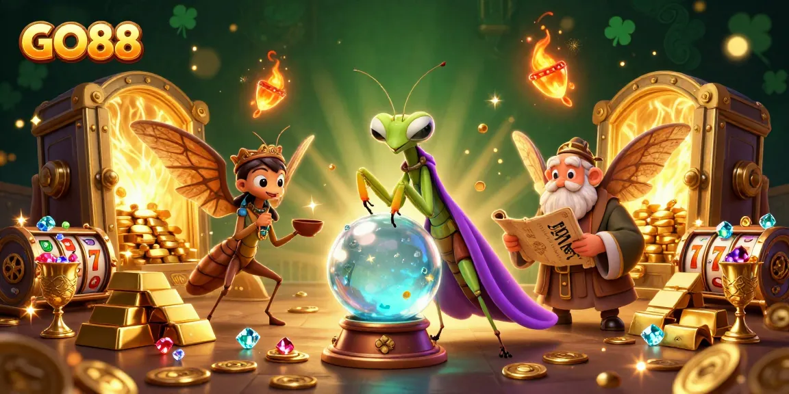 Engage with GO88's thrilling jackpots in a magical casino realm featuring whimsical characters.