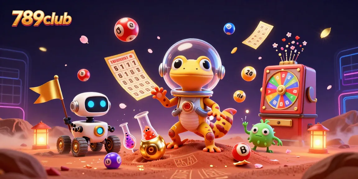 Win big at 789club as the Martian gecko uncovers a golden casino amidst a cosmic celebration.