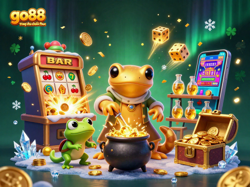 Experience the thrill of go88 trang chu chinh thuc with vibrant casino elements in this exciting illustration.