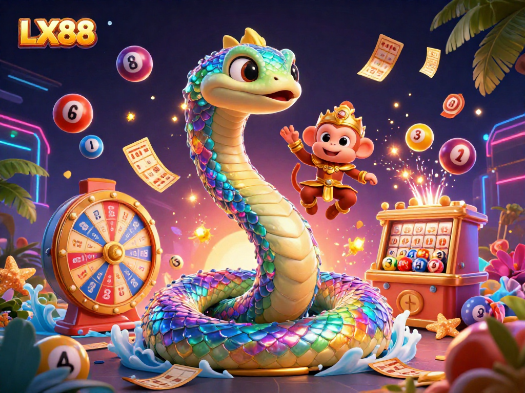 Win big at LX88 with games featuring rainbow serpent, lucky monkey, and lottery prizes.