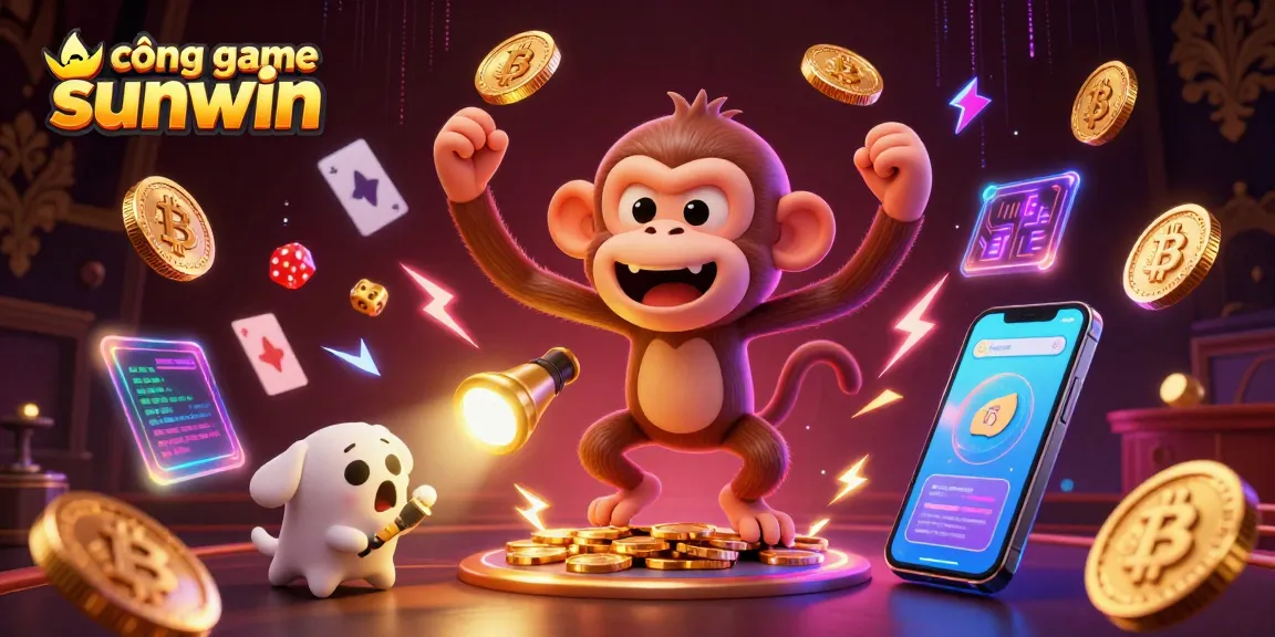 Catching golden winnings at cổng game sunwin with playful ghost characters in a vibrant casino.