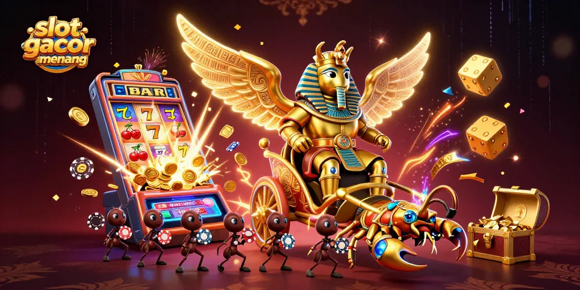 Experience the thrill of slot gacor gampang menang with vibrant 3D characters and game elements in a dynamic casino scene.